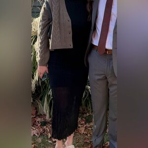 Topshop Black Midi Dress